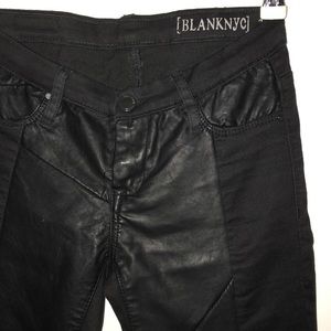 Blank NYC Black Vegan Leather Skinny Jeans
